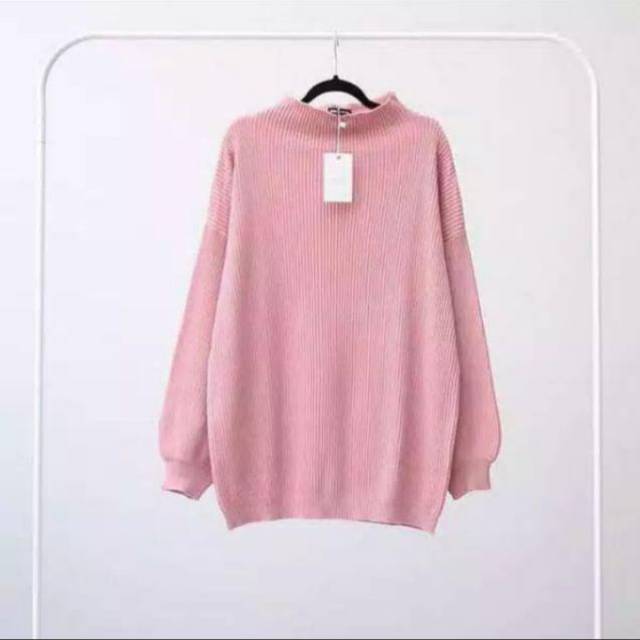 MILANO PREMIUM LAVEND SWEATER WANITA DR A474 - BOXY PREMIUM - Turtleneck Sweater - GFS BALLOON