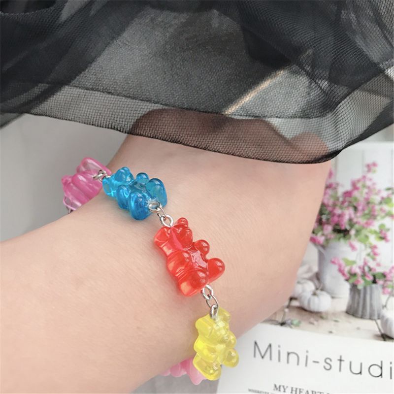 PROMO 9.9 Gelang Gummy Bear Beruang Warna Fancy Lucu Import Wanita Anak Premium Quality