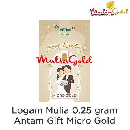 Logam Mulia Antam 0.25 gram Happy Wedding Micro Gold Gift Series