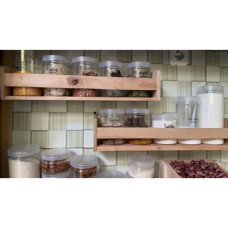 rak dapur dinding kayu