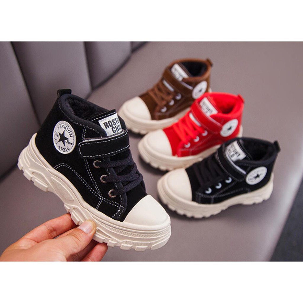 Martin Boots Musim Dingin Kulit Mewah Sepatu Boot Salju Anak Perempuan Anak Laki-laki import