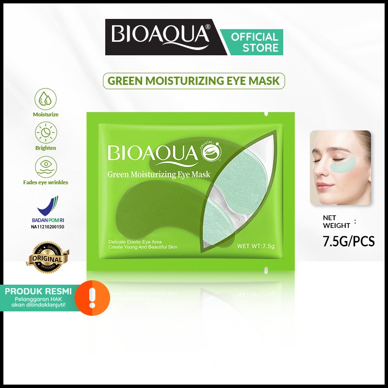 BIOAQUA Green Moisturizing eye mask masker mata 7.5g  Memudarkan kerutan mata