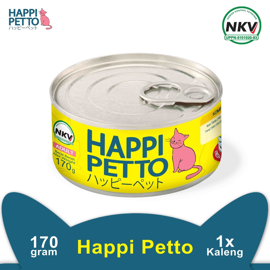 KtmStore makanan kucing adult basah kaleng sarden tuna  happi petto happipetto 170 gram