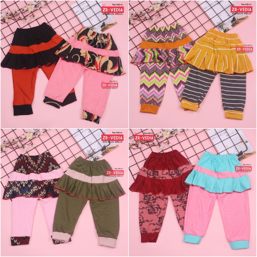 Umbrella Pants uk Bayi  3 - 12 Bulan / Model Celana Rok - Baby Polos Motif - Pants Murah Bahan Kaos