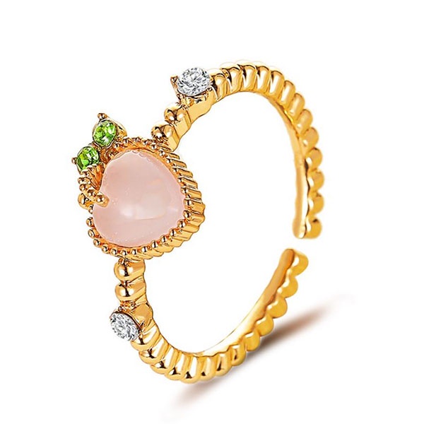 cincin hati pink peach forest rings jci080(1h3)