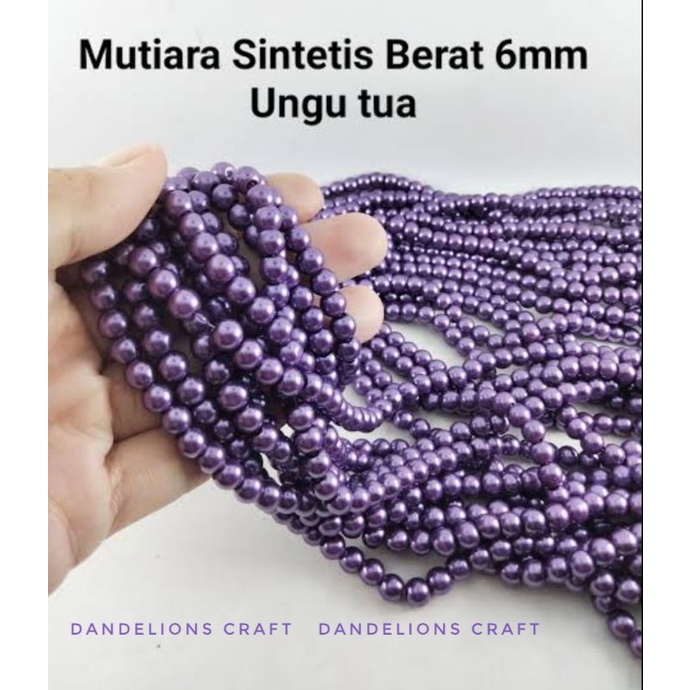 MUTIARA SINTETIS BERAT LAVENDER 6MM PER RENTENG