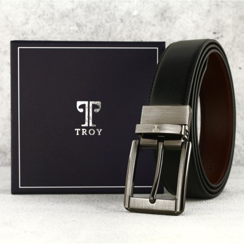 MENSDESTINYID | GESPER COWOK TROY SENA IKAT PINGGANG PRIA BRANDED IMPORT ORIGINAL REVERSIBLE JUMBO