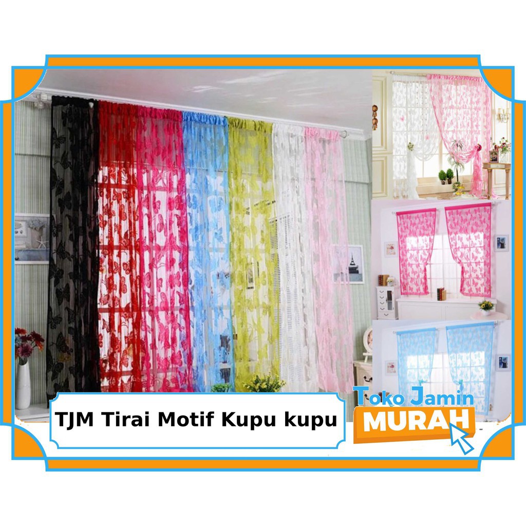 Tirai Butterfly Benang Gorden Motif Kupukupu Import Transparan Murah