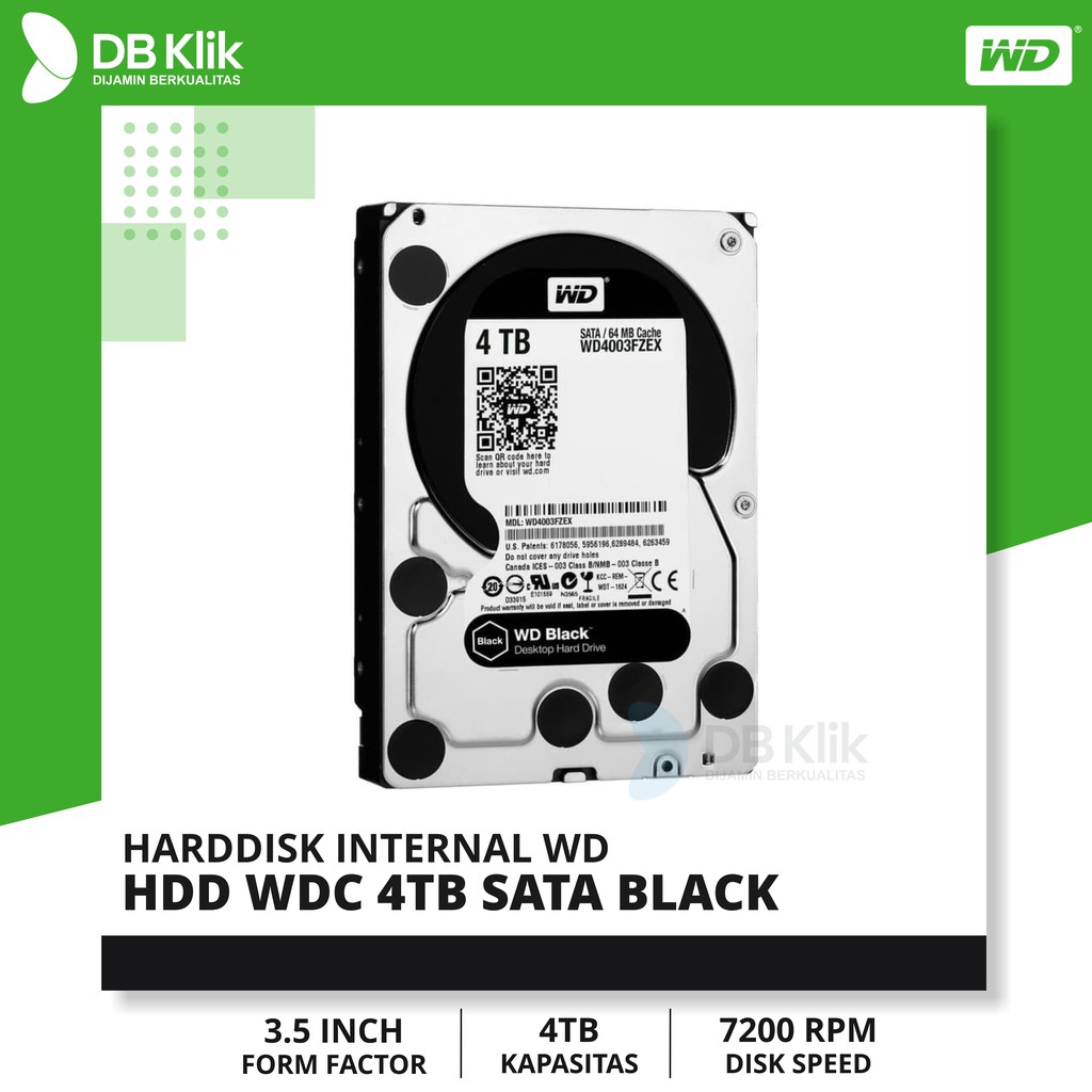 Harddisk HDD WDC 4TB SATA BLACK | Hardisk WD BLACK 4TB 3.5 Inch SATA