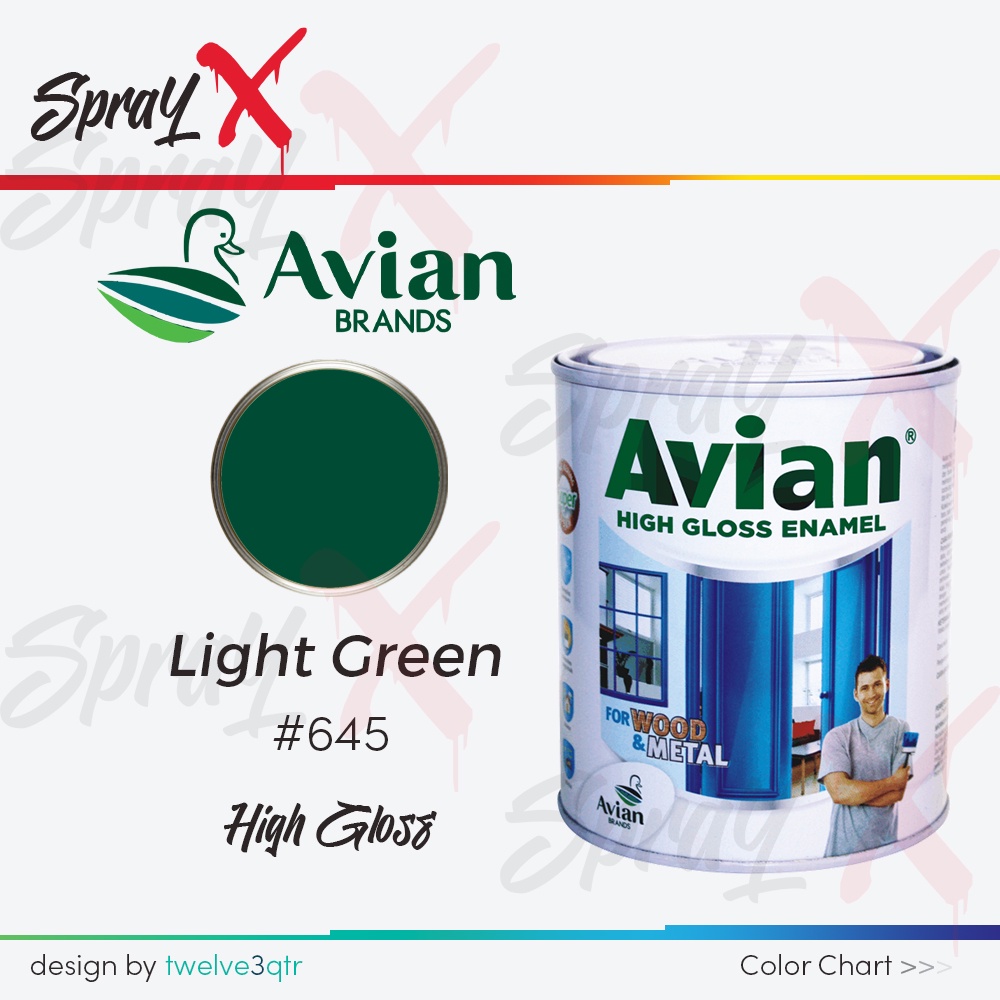 AVIAN CAT MINYAK LIGHT GREEN 645 / HIJAU TUA #645 0.9 LITER - CAT KAYU DAN BESI