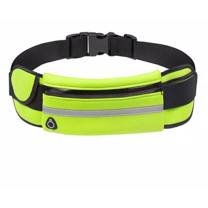 Terlaris Tas Pinggang Lari Jogging Olahraga Pria Wanita Bahan Elastis - Hijau Stabilo