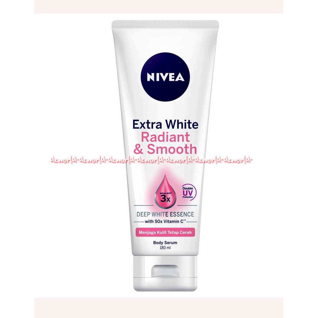 Nivea Extrawhite Radiant And Smooth 180ml  kulit Terasa lembut Sepanjang Hari