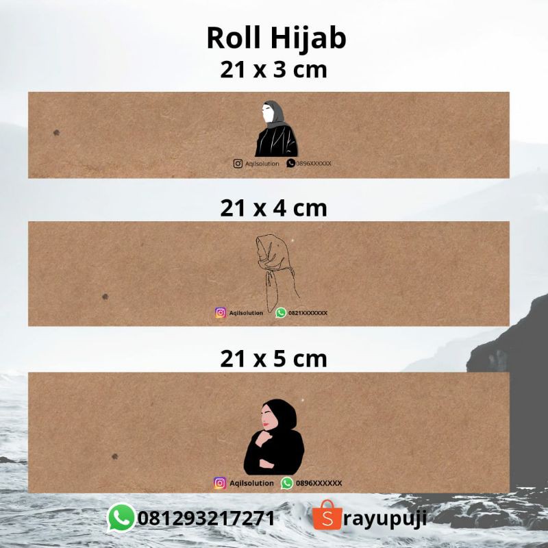 ROLL HIJAB &amp; Paper belt FREE DESAIGN /KERTAS SOUVENIR HIJAB/JILBAB BISA PAKE DESAIGN SENDIRI