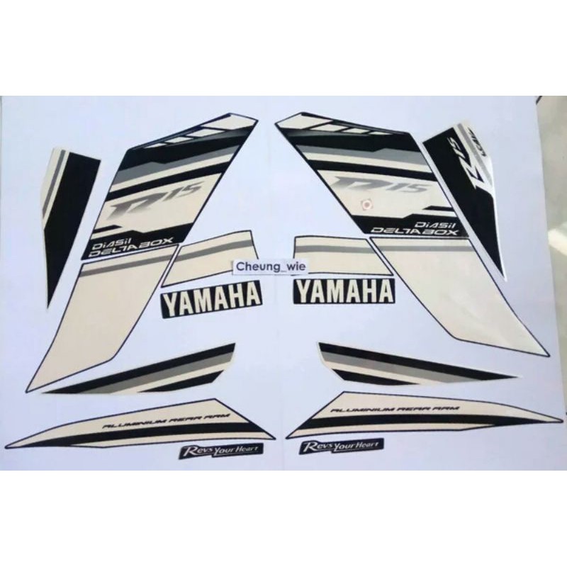 Lis body stiker striping yamaha YZF R15 V2 2014 Racing Black hitam GP Version