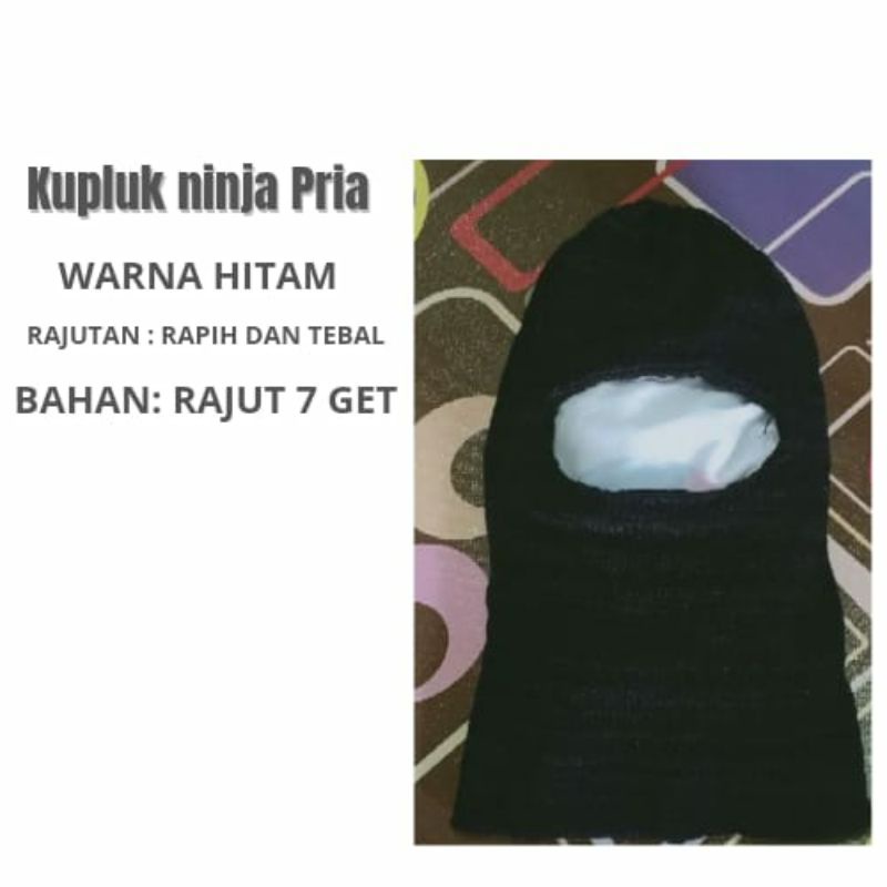 kupluk ninja pria bolong 1 anti dingin