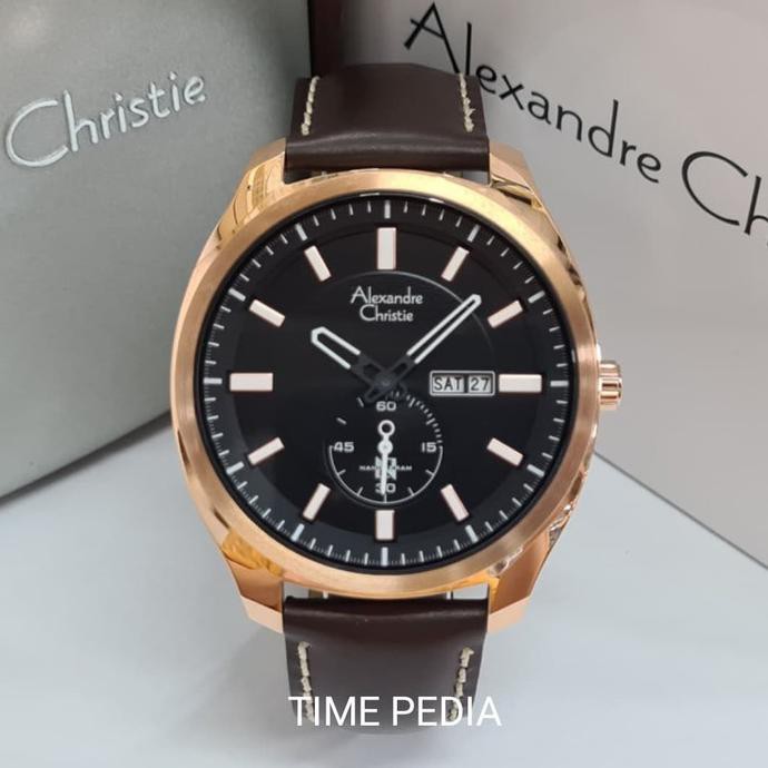 Jam Tangan Pria Alexandre Christie Ac6550 Original Brown Rosegold Laurusmart