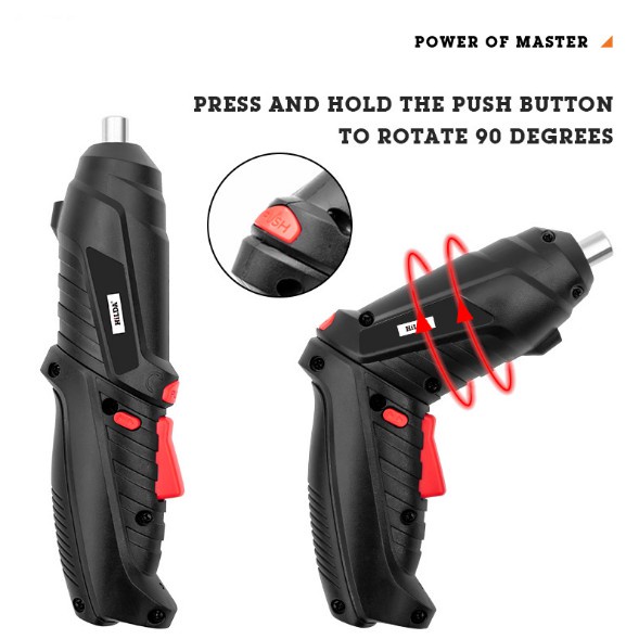 Reaim Cordless Screwdriver 4.2 V Mesin bor baterai impact cordless drill 49 pcs Set Screwdriver Baterai  Bor mini