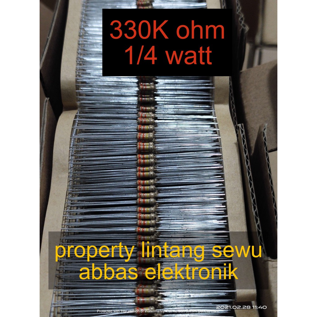 10PCS resistor 330k ohm 330 kilo ohm  0.25 watt