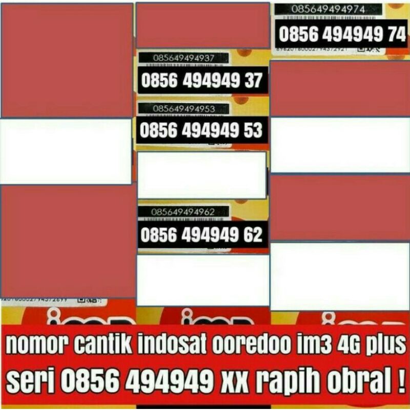 No Cantik Kartu Perdana IM3 Indosat Ooredo 4G - IM3
