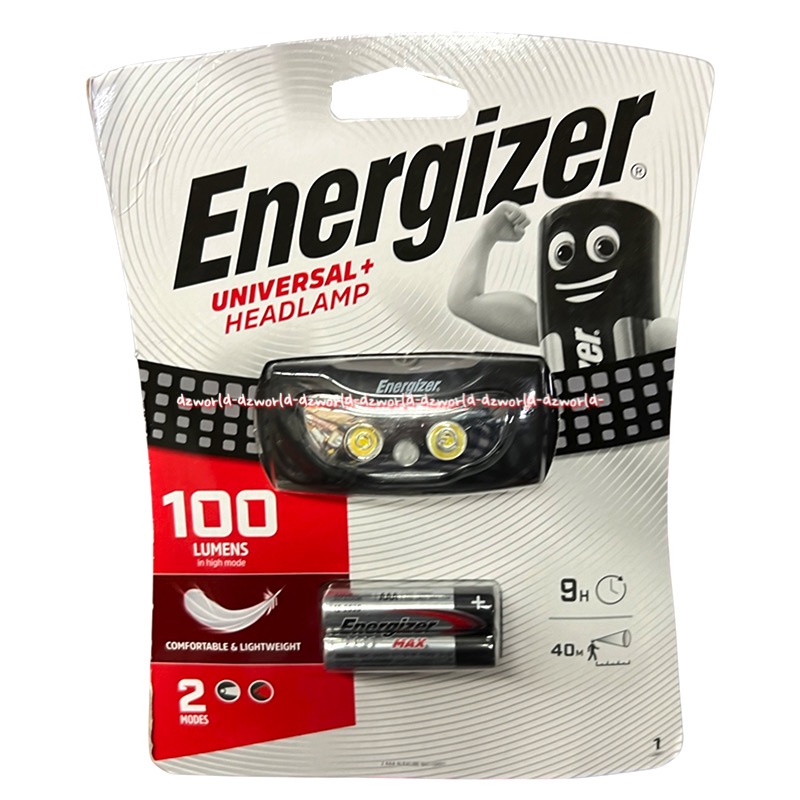 Energizer Universal Headlamp Senter Kepala Dengan Baterai Senter Kepala Dengan Tali Enerzaizer Ringan Ener Gizer Head Lamp Night Vision 100lumes