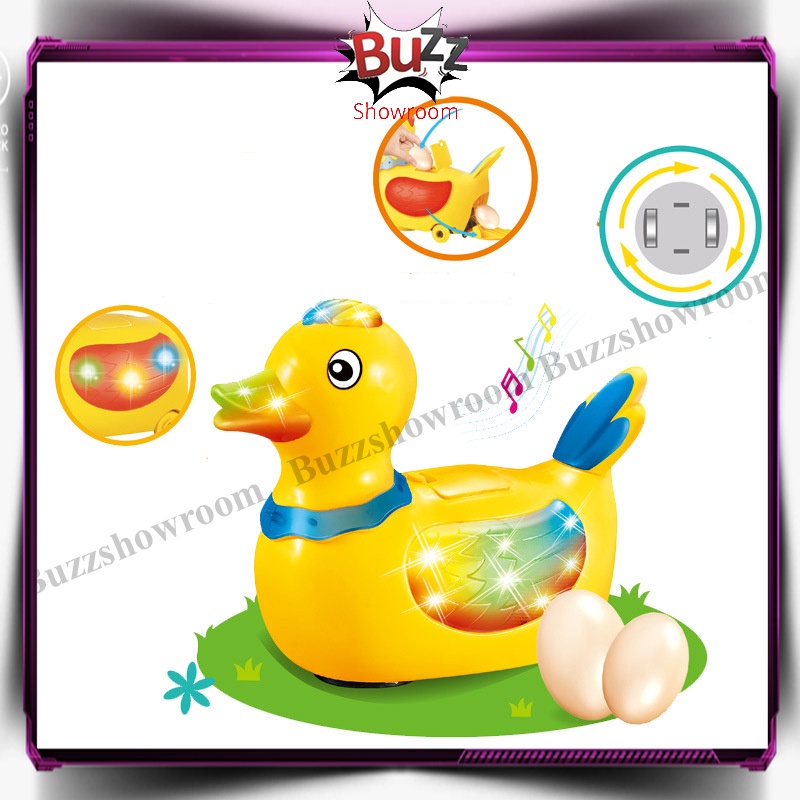 Mainan Bebek Bertelur Jalan Bump And Go Musik Dan Lampu lay eggs duck