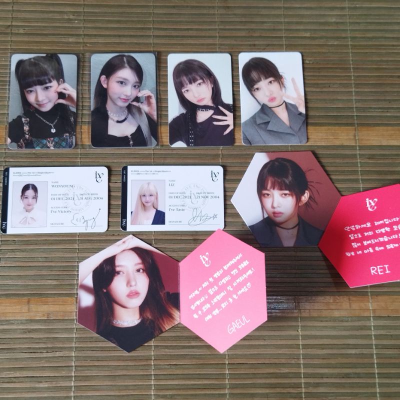 Official Ive photocard from album Eleven ID, Message Card & Ktown Ben Rei, Liz, Gaeul, Wonyoung