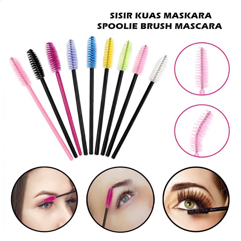 ⭐Bobastore⭐ Disposable Lip Brush/Mascara Wand Applicator / Mascara Wand Brush Sisir Mascara / Eyeliner Brush Mascara Wand Brush/Kuas Bibir/ Spoolie Brush/ Sisir Kuas Maskara Sikat Eyelash Bulu Mata Extention R743