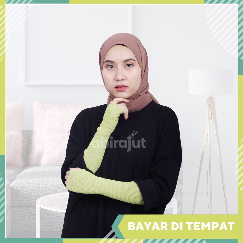 Manset Handsock Tangan Jempol Rajut Wanita Hijaber Syari Muslimah