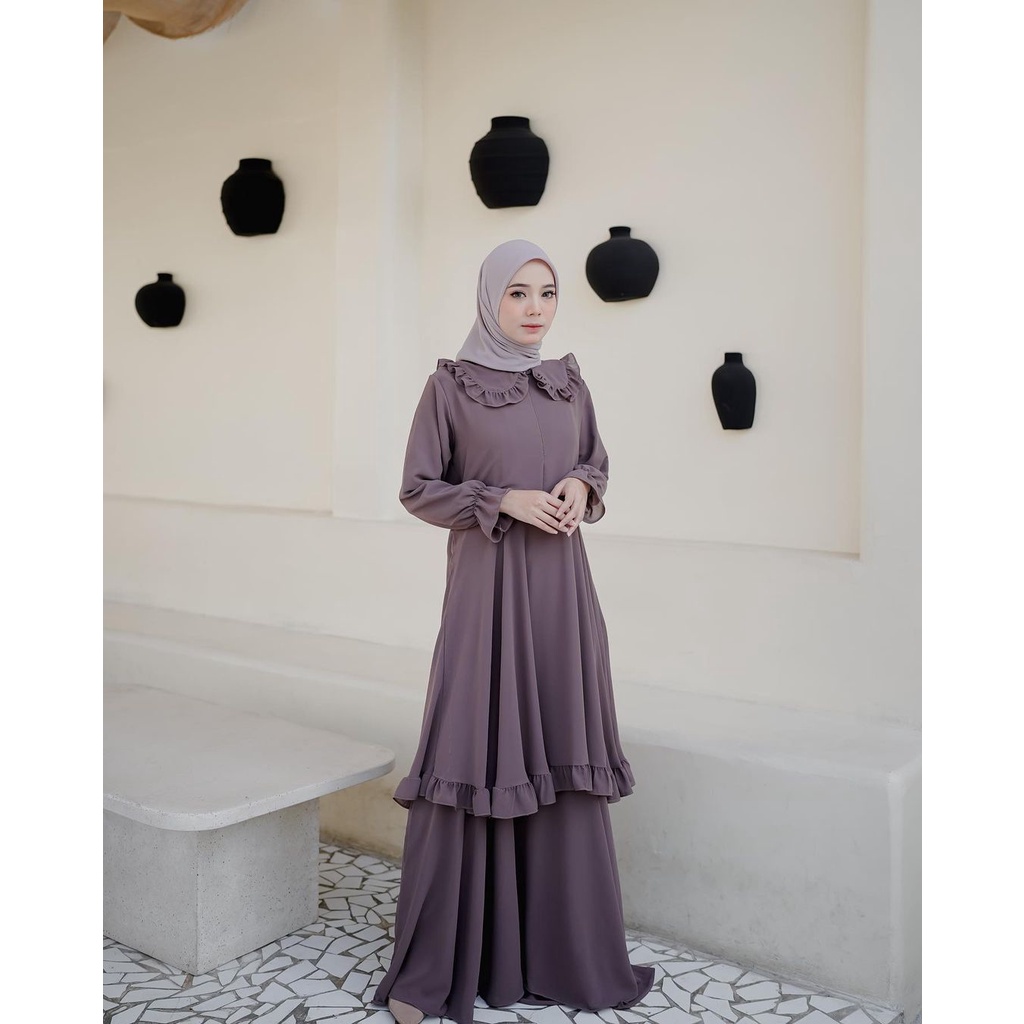 Azima Dress dewasa terbaru kekinian hits harga promo bahan ceruty babydoll lapis full asahi allsize