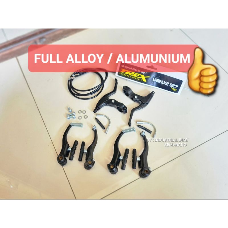 REM SEPEDA TREX V BRAKE SET FULL ALLOY SEPASANG KOMPLIT VBRAKE DEPAN BELAKANG ALUMUNIUM ALLUMUNIUM BISA MTB FEDERAL SELI LIPAT MINI MINION GUNUNG DLL STEEL BESI