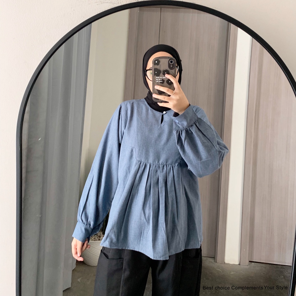 Snova Blouse Atasan Wanita Basic Polos By Mahyra