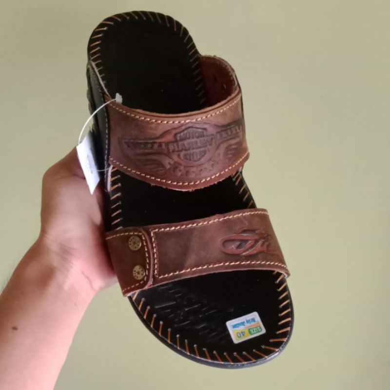 Sandal Casual Pria Jaminan Kulit Sapi Asli Termurah