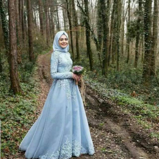 Gaun pengantin hijab - gaun prewedding - gaun mc singer - kebaya - gaun pesta - Wedding dress
