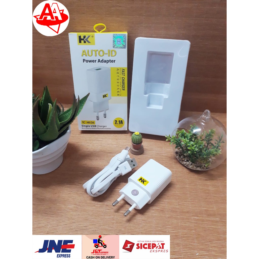 Jual Charger/Fast Charging/Adapter Hk-D6 Auto-Id Fast Charger 2.1A  Indonesia|Shopee Indonesia