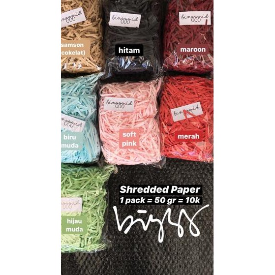 

(Terbaik) SHREDDED PAPER / ISIAN KOTAK KADO ISI 50 GR (WARNA TERANG) ✈