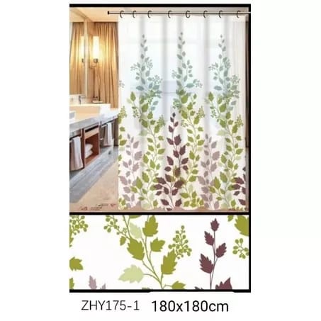 TEBAL Tirai kamar mandi anti air bahan PEVA sudah dilengkapi dengan pengait