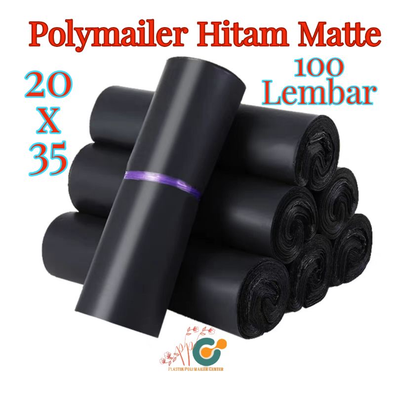 

Plastik Polymailer 20x35 CM Hitam Matte / Amplop Packing Barang Baju Olshop Polimer
