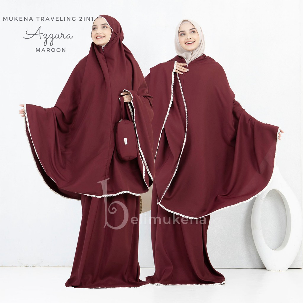 Mukena Katun Dewasa 2in1 Travelling Azzura