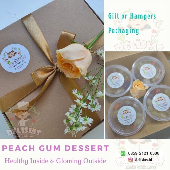 Peach Gum Dessert Gift or Hampers Packaging isi 4 cup