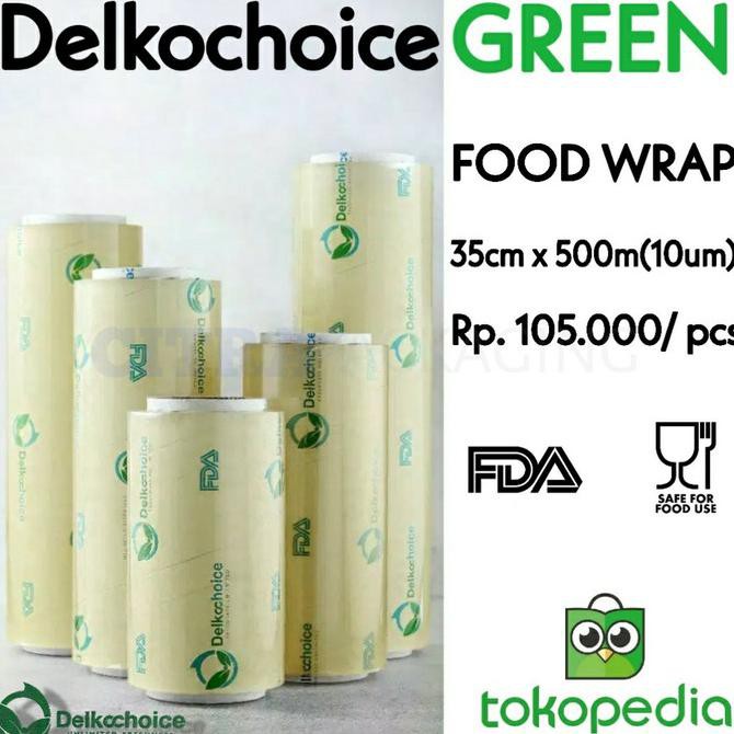 PLASTIK WRAPING MAKANAN - FOOD WRAPPING GREEN 35CM X 500M