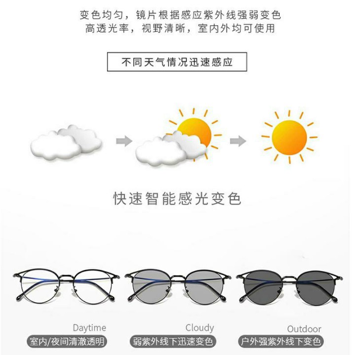 READY STOCK PHOTOCROMIC KACAMATA FRAME OPTIK CAT EYE VIRAL CEWEK COWOK UNISEX TERBARU DAN TERMURAH 2022 (SPRING STYLE)