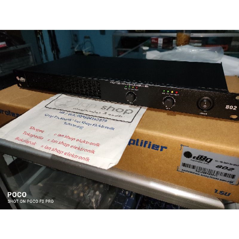 Power Amplifier DBQ 802 DBQ802 Original Panel 1U Kelas D Mid Low 400Watt