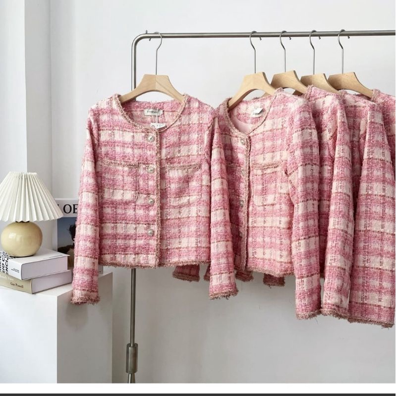 Madeline Pink Tweed Blazer