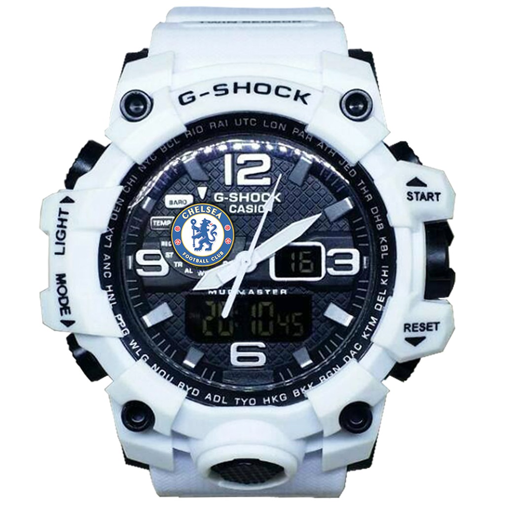 Exclusive Jam CHELSEA Double Time (Full Putih List Hitam)