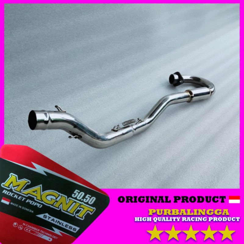 pipa leher knalpot Tiger chasis KLX full bending stainless pnp