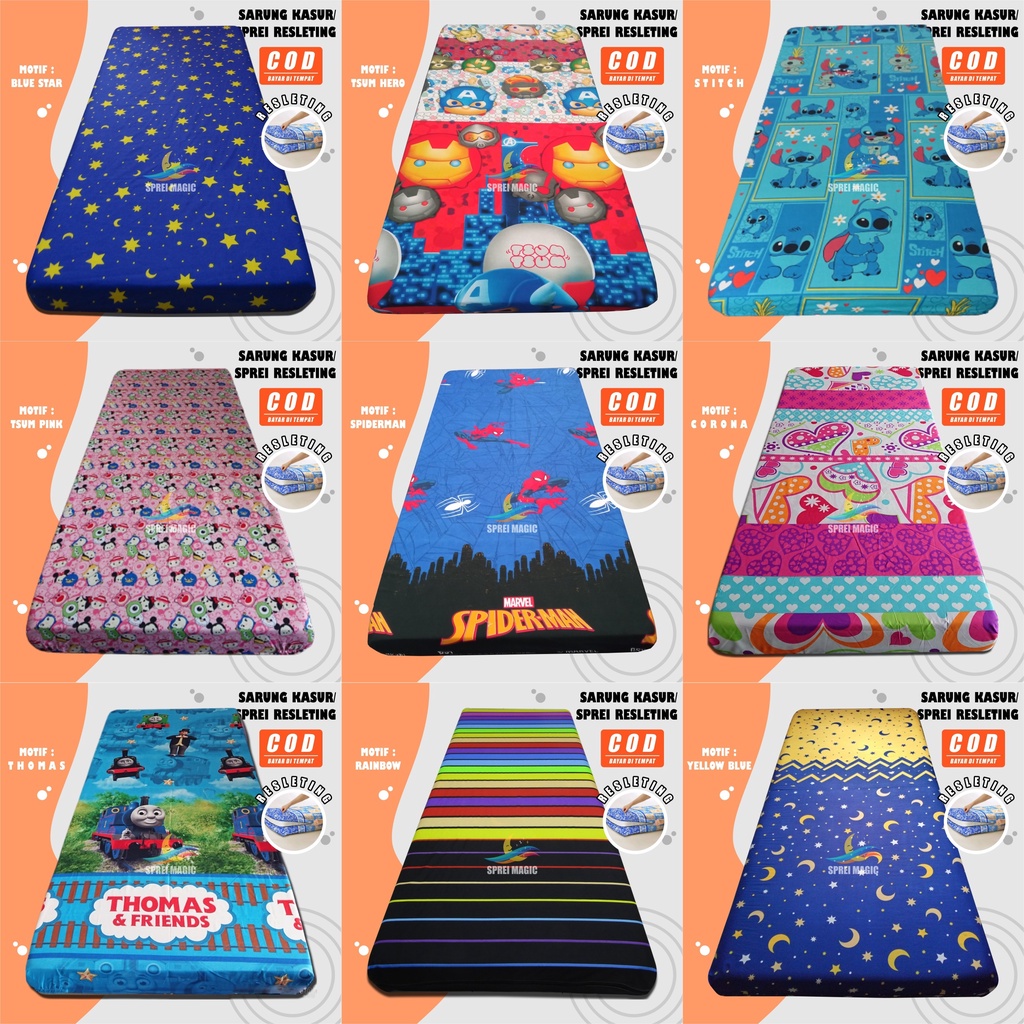 SARUNG KASUR BUSA RESLETING / SPREI RESLETING ALL SIZE KASUR NO 1 2 3 4 BISA CUSTOM UKURAN PO UC