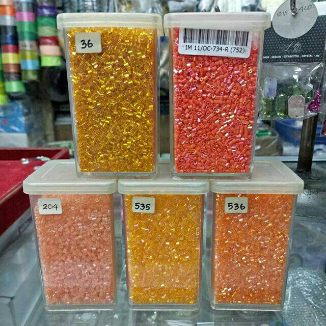 Eceran 8 gram payet JEPANG bambu dan pasir MGB orange