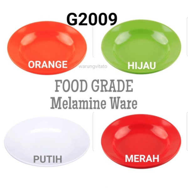 

Unik PIRING MAKAN CEKUNG 9 INCH FOOD GRADE MELAMINE G2009 - Hijau