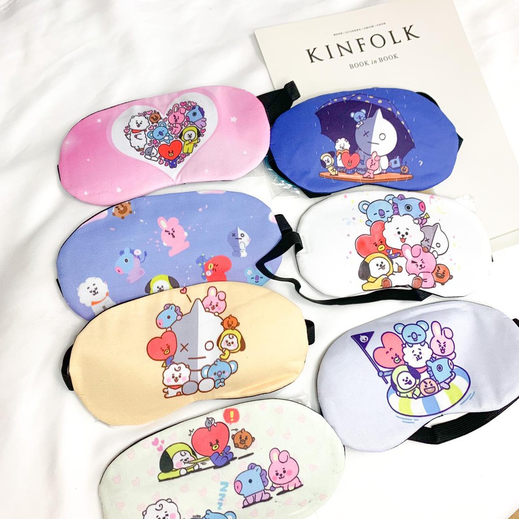 AH SHop Penutup Mata Cooling Gel / Sleep Eye Mask Motif BTS BT21 / Kompres Kompress Mata Lelah