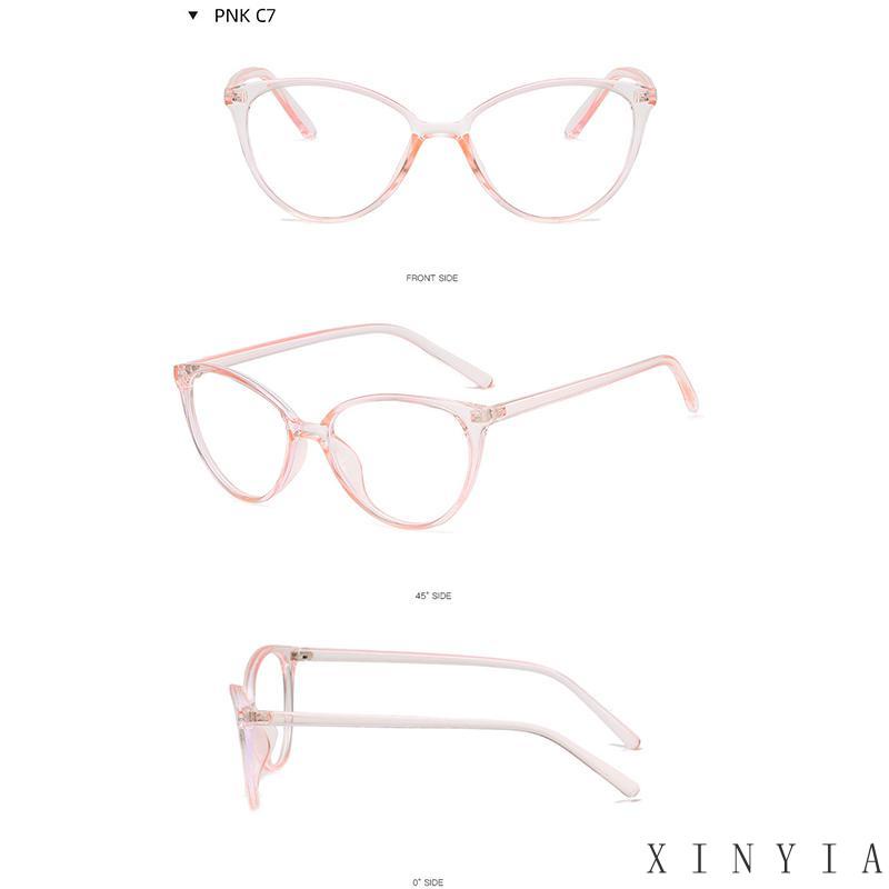 【COD】Kacamata Korea Wanita Kacamata Anti Radiasi Wanita Fashion Cat Eye Eyeglasses Kacamata Hitam UV400 Bingkai Struktur Bahan Plastik Ringan Untuk Travel